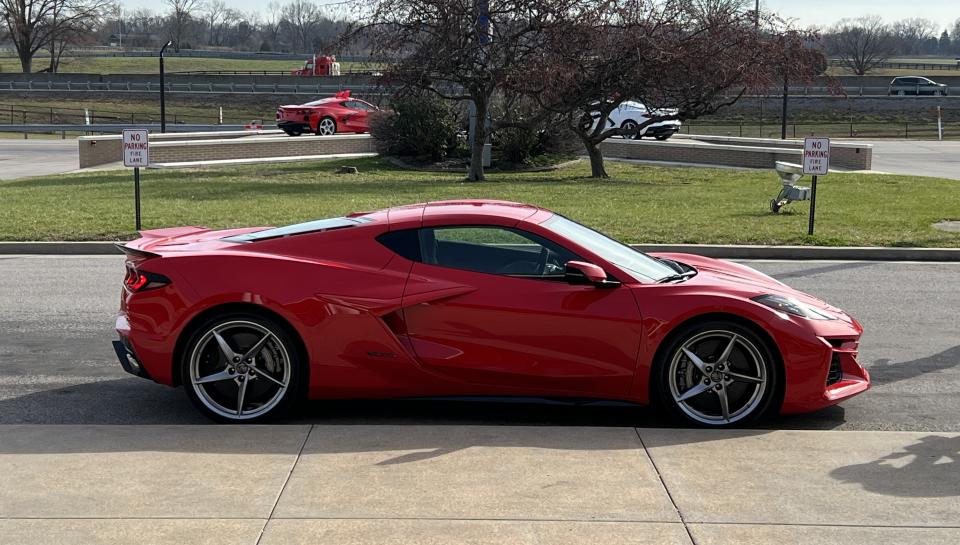 The Corvette E-Ray parked outside Bowling Green Assembly Plant (credit: Pras Subramanian)
