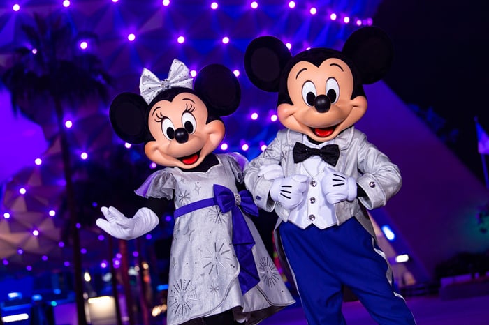 Mickey and Minnie Mouse at EPCOT.