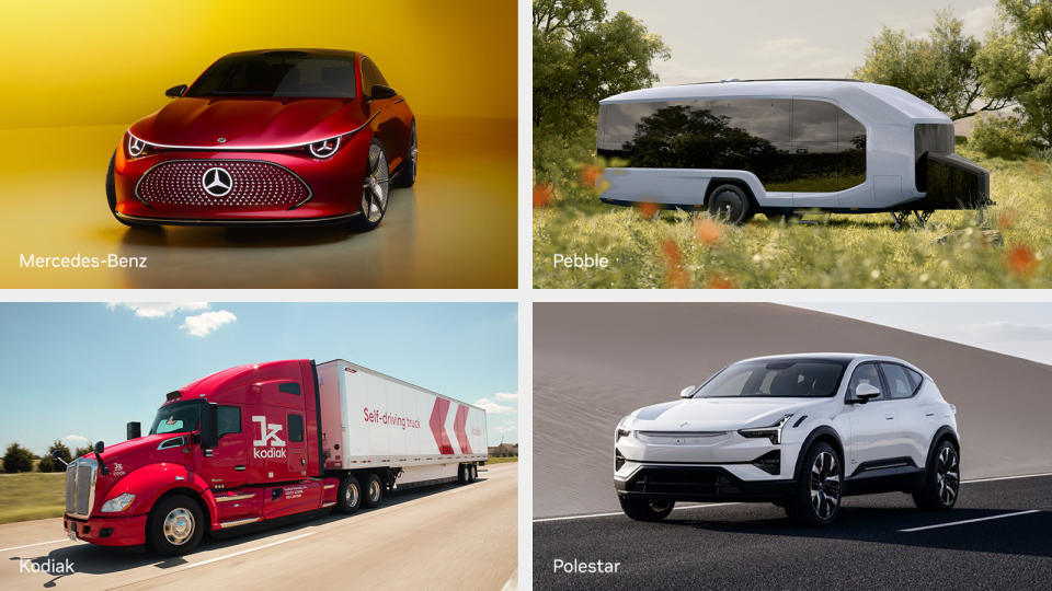 A sampling of some of the upcoming vehicles in which Nvidia's technology can be found. (Image: Nvidia)