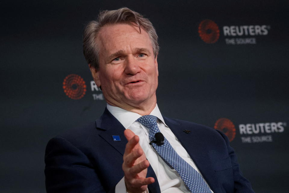 Bank of America Chairman and CEO Brian Moynihan speaks at the ReutersNEXT Newsmaker event in New York City, New York, U.S., November 8, 2023. REUTERS/Brendan McDermid