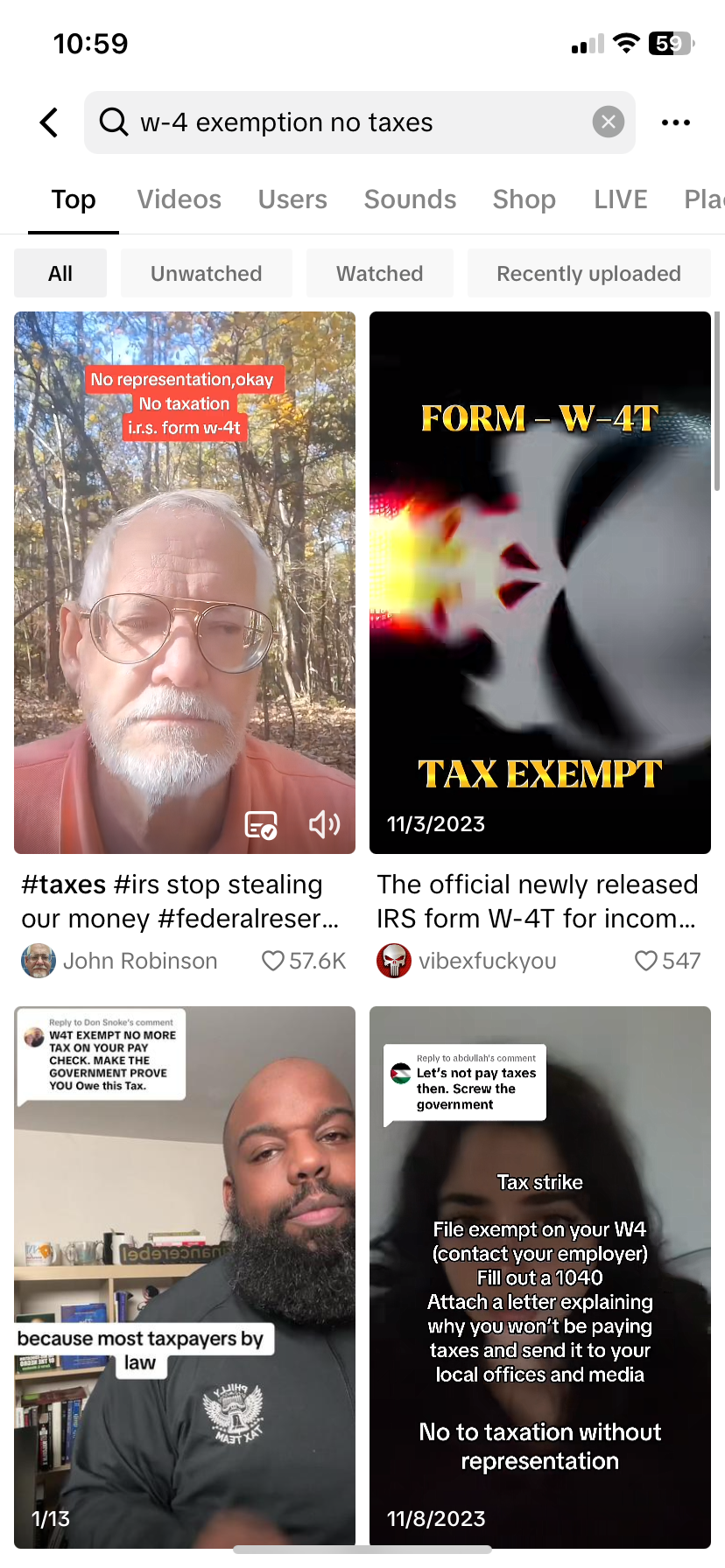Creators on TikTok post videos giving harmful advice about ways to get out of paying federal income taxes.