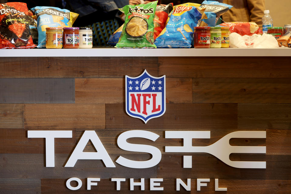 PHOENIX, ARIZONA - FEBRUARY 11: Branding and snacks are spotted at Taste of the NFL Presented by Frito-Lay, Quaker and the PepsiCo Foundation during Super Bowl weekend at Chateau Luxe on February 11, 2023 in Phoenix, Arizona.  The event supports GENYOUth, a national non-profit organization, in its commitment to end student hunger and ensure that all children have access to school meals. (Photo by Tasos Katopodis/Getty Images for GENYOUth)