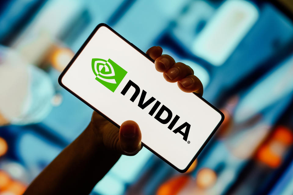 BRAZIL - 2023/10/24: In this photo illustration, the Nvidia logo is displayed on a smartphone screen. (Photo Illustration by Rafael Henrique/SOPA Images/LightRocket via Getty Images)