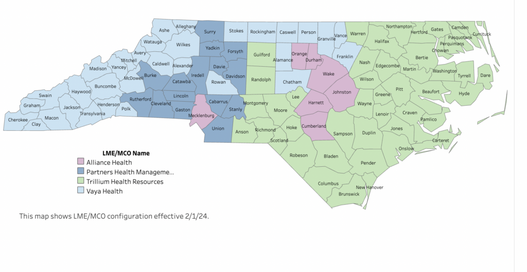Map of NC LME/MCOs