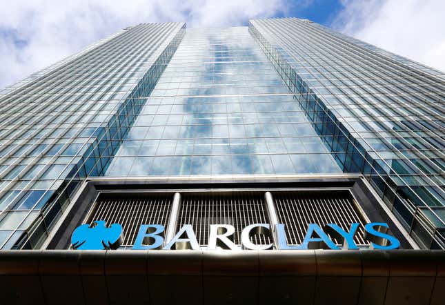 Barclays logo on building