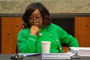 City Commissioner Diane Williams-Cox participates in a Blueprint meeting at City Hall on Thursday, Feb.29, 2024.