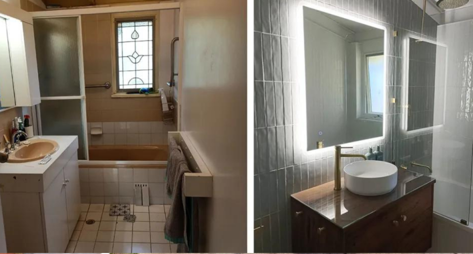 Before and after pictures of a renovation 