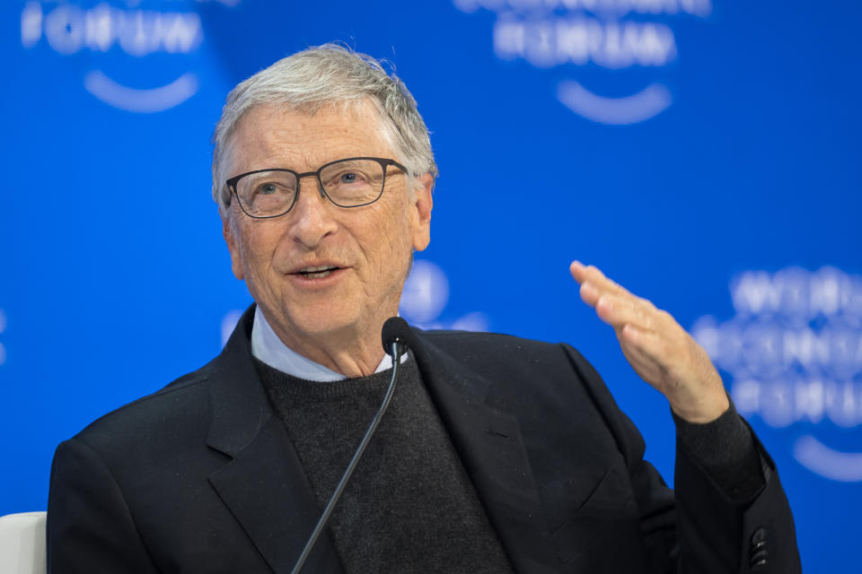 Microsoft co-founder Bill Gates attends a session at the World Economic Forum (WEF) meeting in Davos on January 17, 2024. (Photo by Fabrice COFFRINI / AFP) (Photo by FABRICE COFFRINI/AFP via Getty Images)