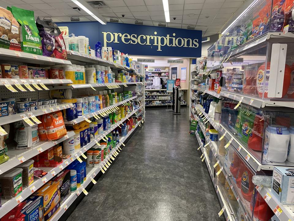 Merchandise aisle and Prescription Sign at Walgreens, Queens, New York. (Photo by: Lindsey Nicholson/UCG/Universal Images Group via Getty Images)