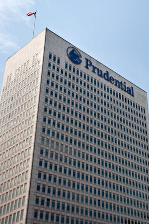 The headquarters building of Prudential Financial Inc. stands in Newark, N.J.