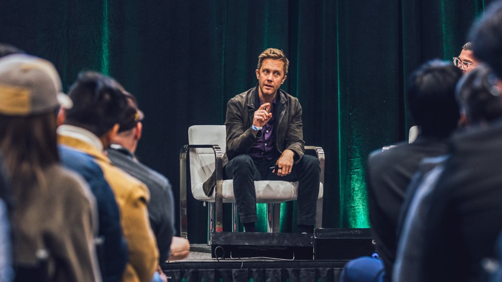 YC Group Partner Tom Blomfield on stage during TechCrunch Early Stage in Boston in April 2024