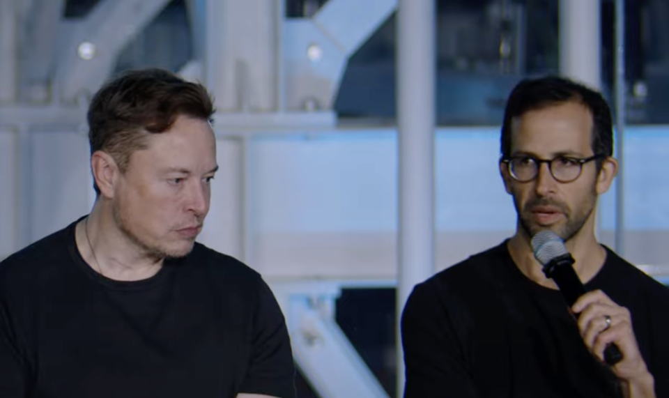 Elon Musk and Drew Baglino at Investor Day