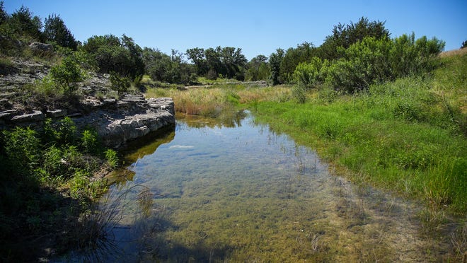 A view of Lick Creek on Tuesday, May 14, 2024. Travis County recently purchased the Castletop property for $40 million by using funds from the parks bond approved by voters last year. In lieu of housing, the property will be converted into parkland adjacent to Milton Reimers Ranch Park.