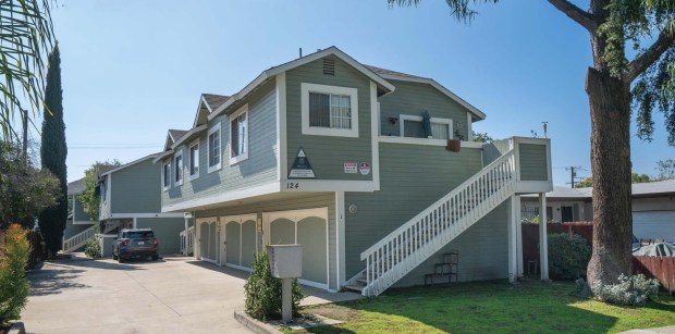 This five-unit apartment property in Fullerton recently sold for $1.85 million. (Photo courtesy of Marcus & Millichap)