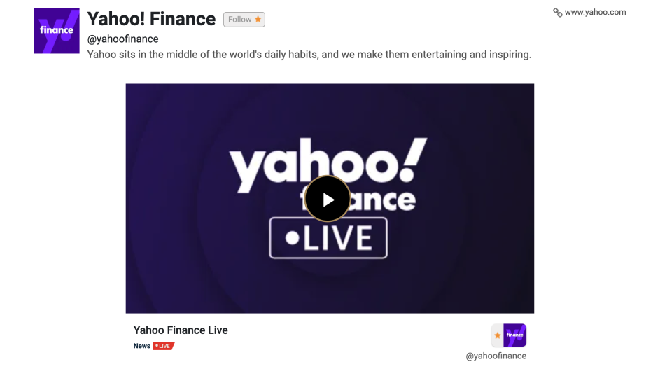 Set up a free account on Haystack and stream live Yahoo Finance programming. 