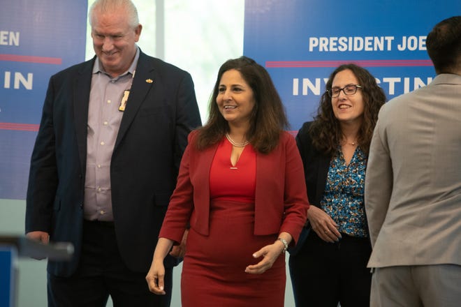 White House Domestic Policy Council Director Neera Tanden at the announcement of a $500 million investment in health care Navigators at Adelante Healthcare in Goodyear on June 7, 2024.