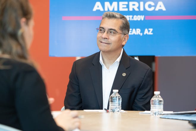 Secretary Xavier Becerra at the announcement of a $500 million investment in health care Navigators at Adelante Healthcare in Goodyear on June 7, 2024.