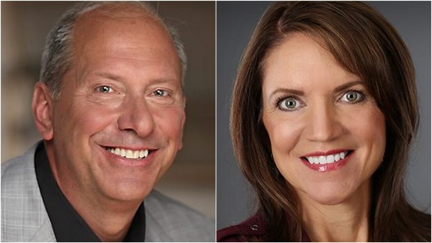 These are portraits of Bruce Helmer and Peg Webb, financial advisers at Wealth Enhancement Group and Pioneer Press business columnists
