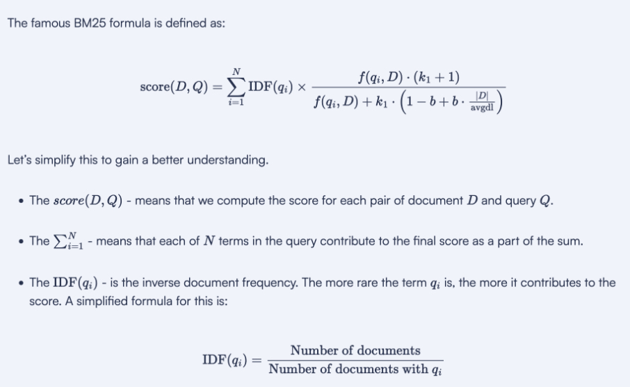 Qdrant explanation of BM25 formula