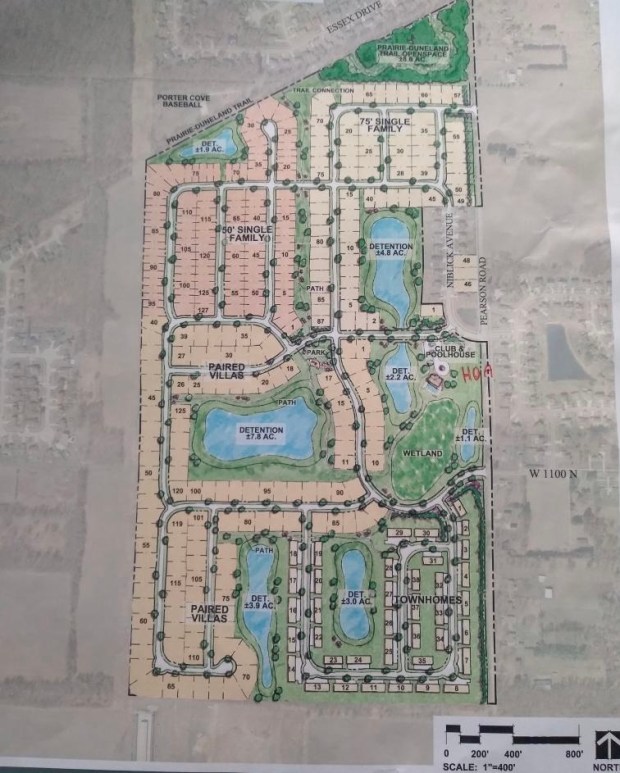 The plan to develop the 163-acre Brassie Golf Club land in Chesterton. (Town of Chesterton/provided)