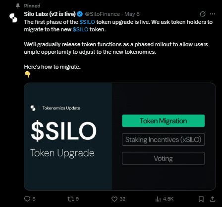 Silo finance tweet