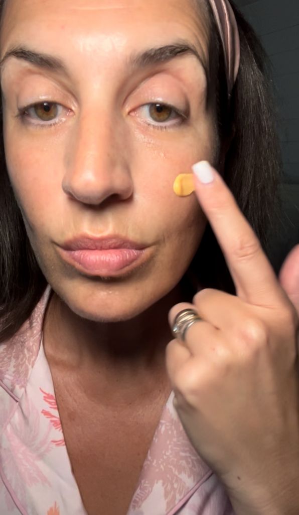 Donna uses retinol in her nightly skincare routine to help preserve her collagen levels 