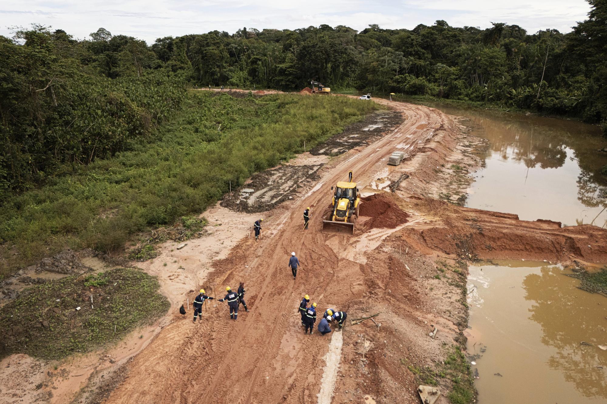 Workers building an avenue in Belem, Brazil, ahead of the Cop30 UN Climate Summit. Photo: AP Workers building an avenue in Belem, Brazil, ahead of the Cop30 UN Climate Summit. Photo: AP