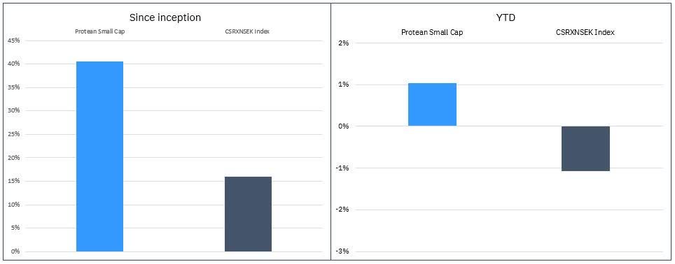Protean Small Cap vs Index since inception