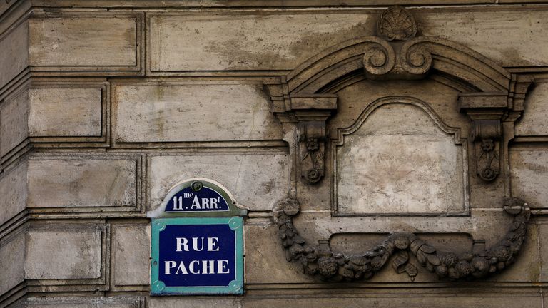 Tuesday's incident happened in Rue Pache, Paris. Pic: Reuters