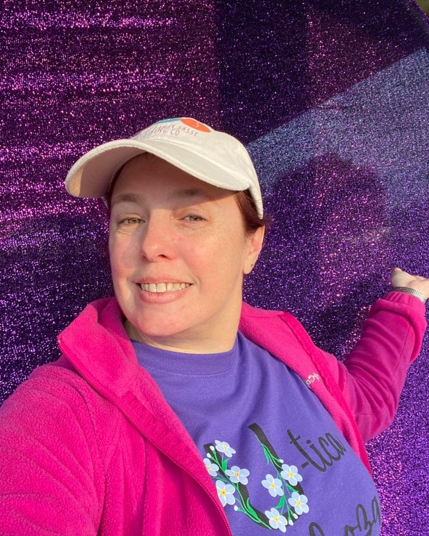 Moe Lietz, founder of the Sparkle Network takes a selfie along the trail during a previous U-tica Palooza: Walk and Shop event to raise awareness and funds for Alzheimer's and dementia. Photo courtesy of the Sparkle Network