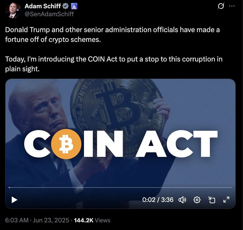 Cryptocurrencies, Law, Senate, Donald Trump, Corruption
