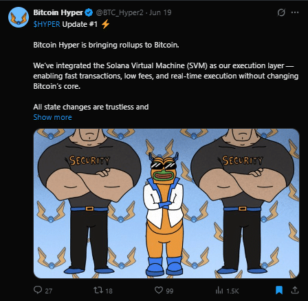 Bitcoin hyper tweet