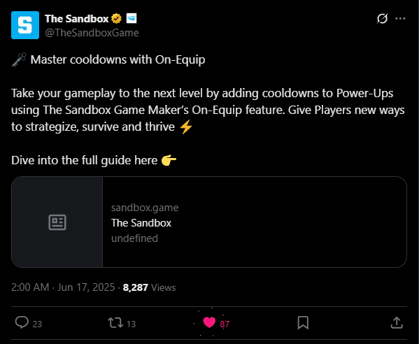 SAND Tweet