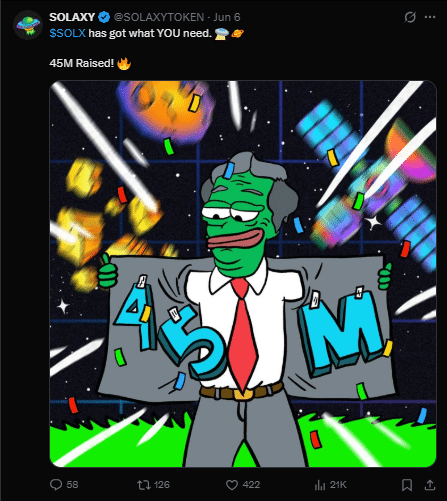 Solaxy tweet
