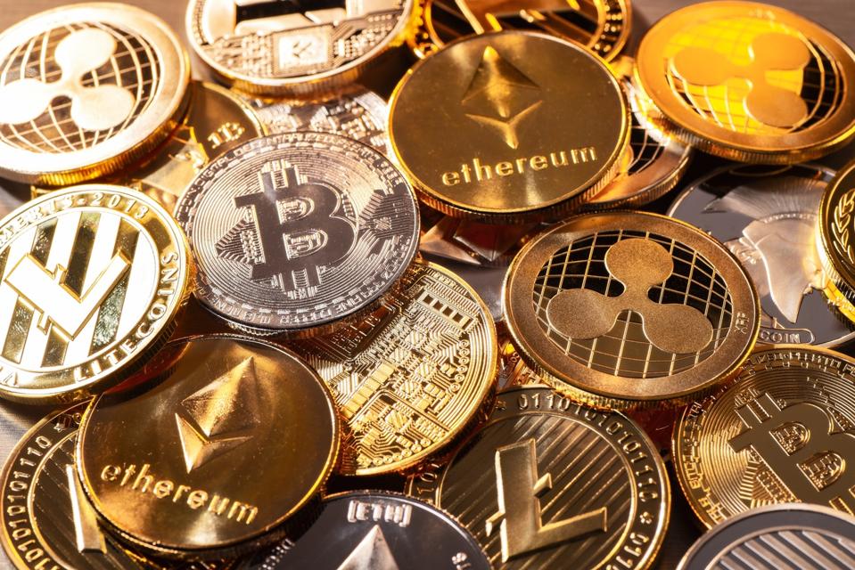Various crypto coins for the topic of crypto adoption in 2025.
