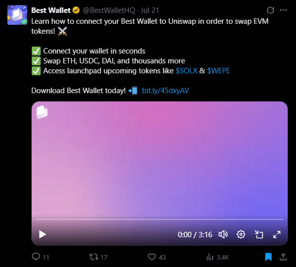 Best wallet token tweet