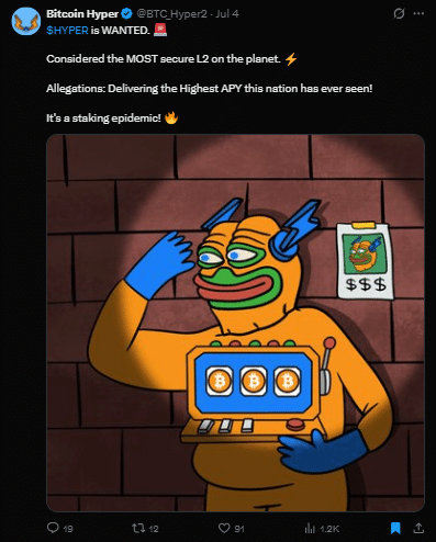 Bitcoin hyper tweet