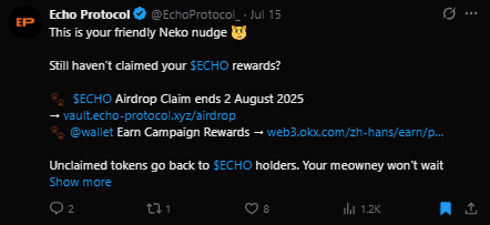 Echo protocol tweet