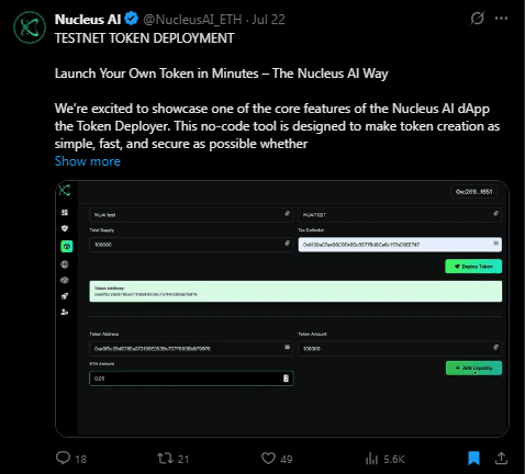 Nucleus AI tweet