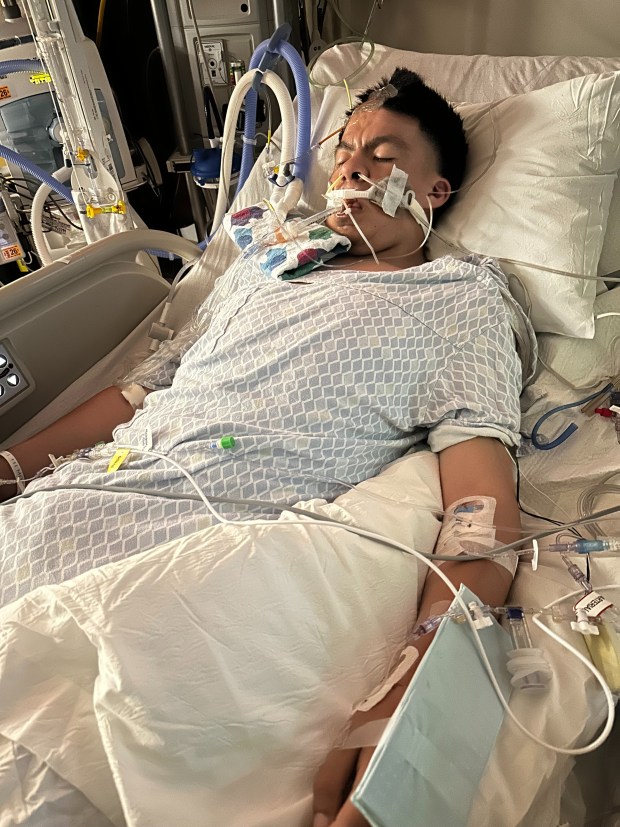 Xavier Mendoza, a sophomore at Watsonville High School, is in the intensive care unit at Lucile Packard Children's Hospital at Stanford for a brain tumor that has rendered him unable to speak or move the left side of his body. (Contributed - GoFundMe)