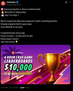 CoinPoker tweet