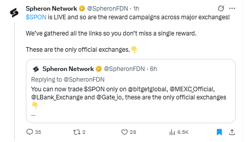 Spheron tweet