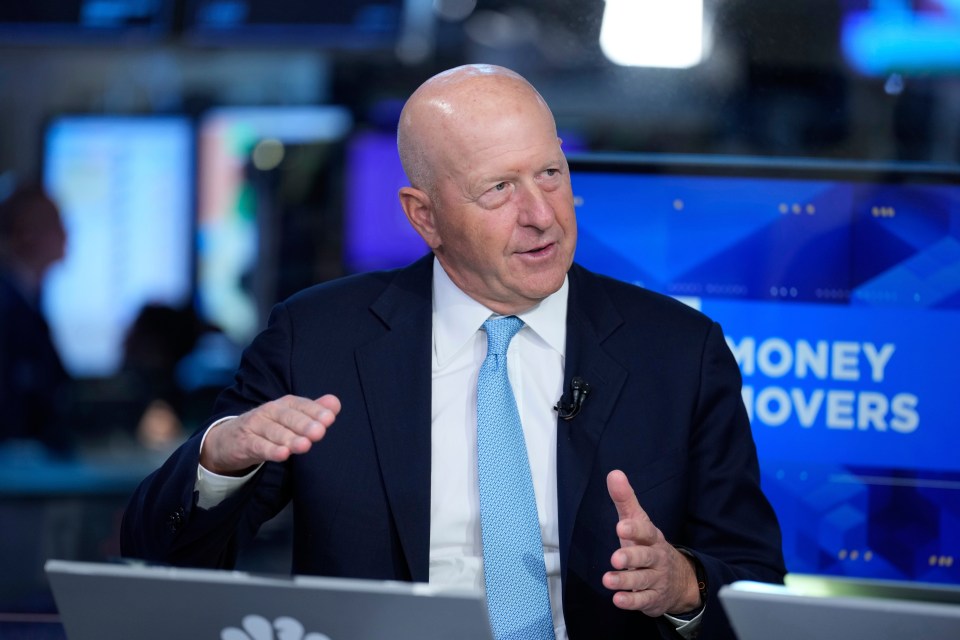 David Solomon, CEO of Goldman Sachs, being interviewed.