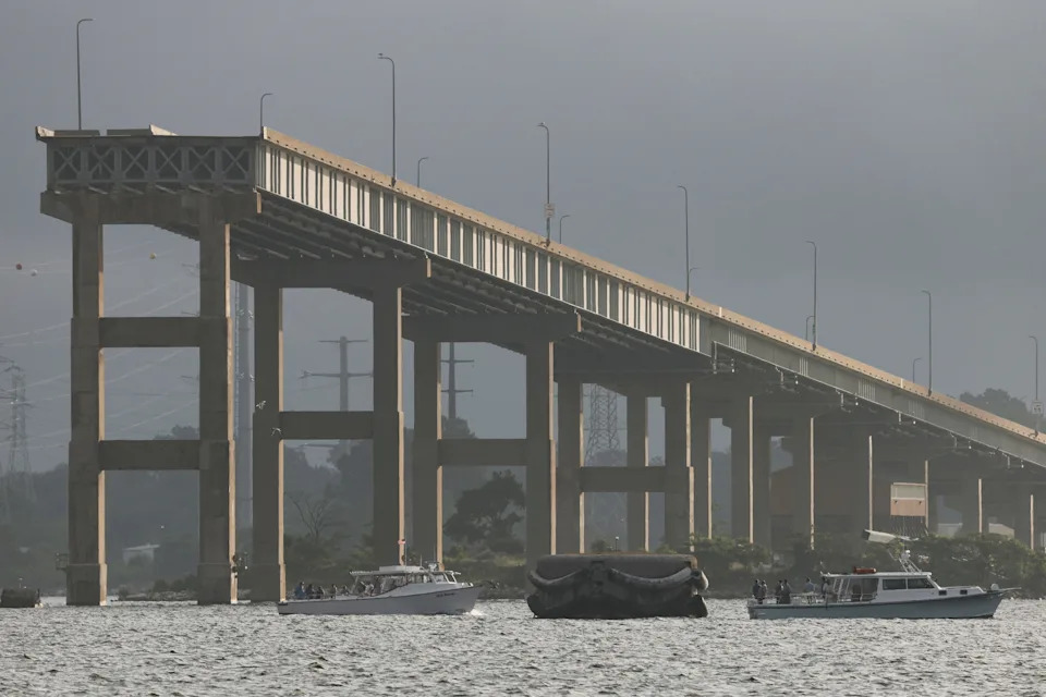 Crews are in the process of demolishing remaining parts of the collapsed Baltimore bridge.