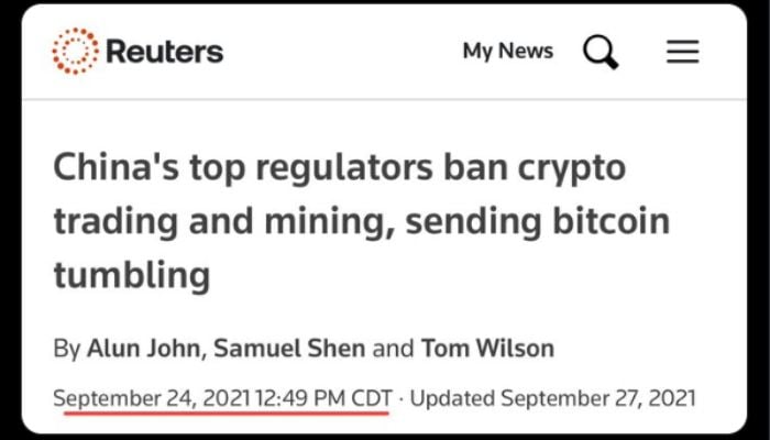 A cryptocurrency policy was established by China in 2021 that remains in effect