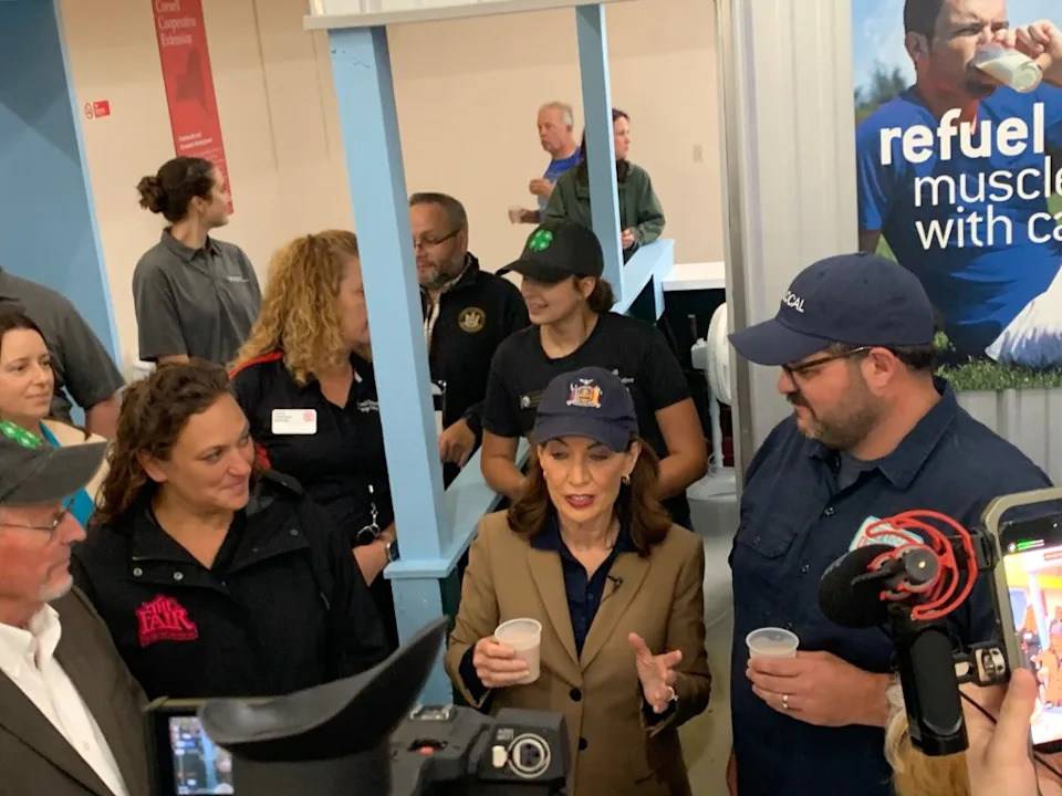 Hochul sampling the milk at the state fair. Vaughn Golden/NY Post
