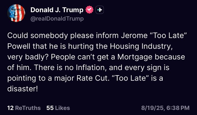 Donald Trump asking Powell to cut interest rates