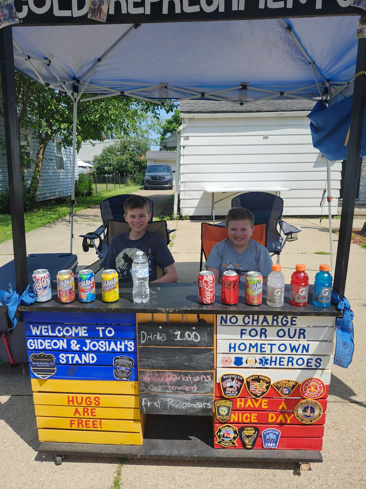 Brooklyn brothers Gideon and Josiah Trank recently raised funds for police officers involved in the recent Lorain County shooting incident