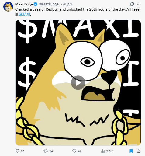 Maxi doge tweet
