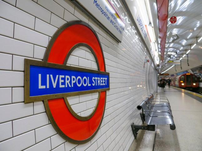 London Underground roundel sign at Liverpool Street station, UK. (Photo by: Alex Segre/UCG/Universal Images Group via Getty Images)
